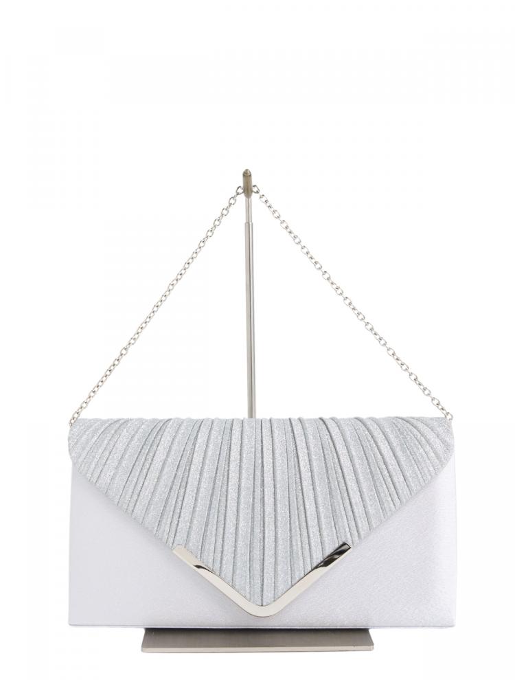 Ｖラインクラッチバッグ（シルバー）
