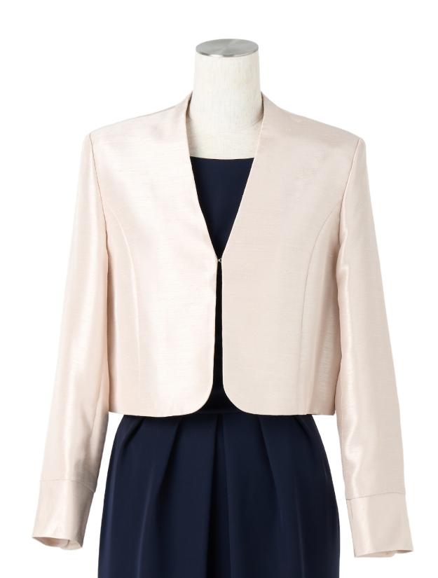 【M/L】シャンタンノーカラージャケット（ベージュ）