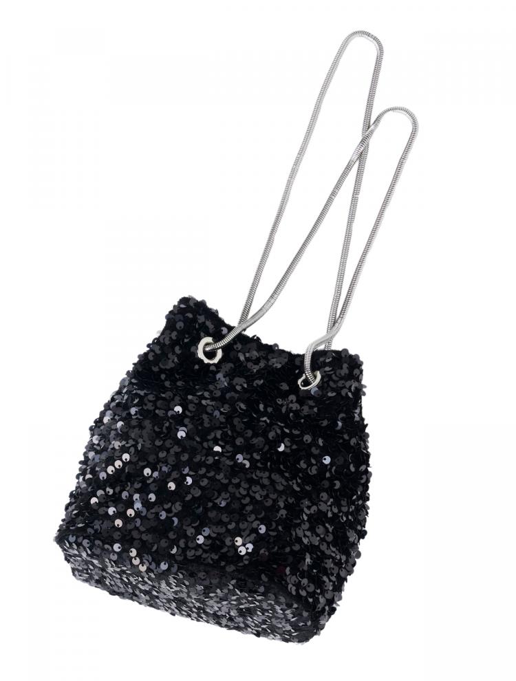 スパンコールショルダーバッグ（ブラック）