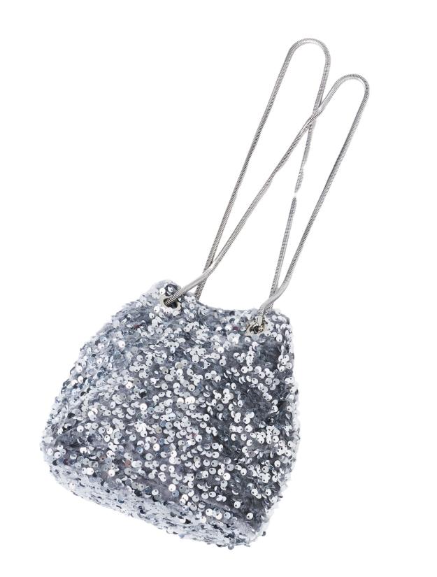 スパンコールショルダーバッグ（シルバー）