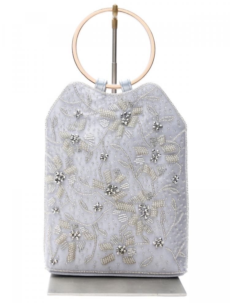 エンブロイダリーリングバッグ（シルバー）