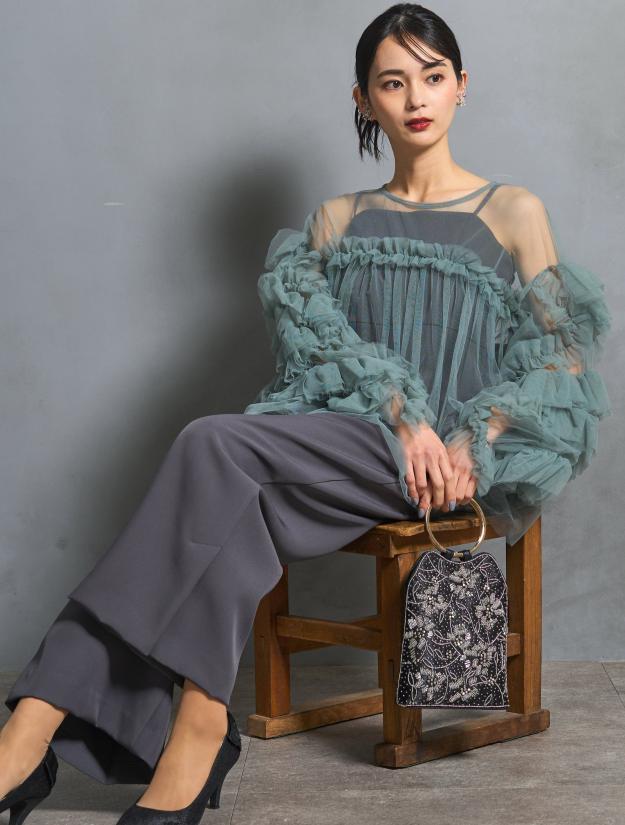 【S/M/L】キャミソールオールインワンドレス（Cグレー）ブラウスセットDPSET0782