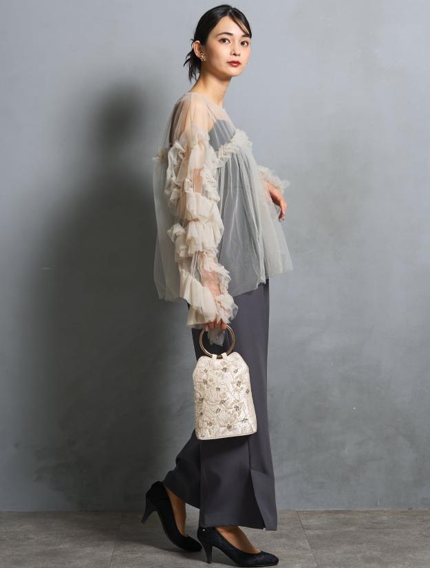 【S/M/L】キャミソールオールインワンドレス（Cグレー）ブラウスセットDPSET0780