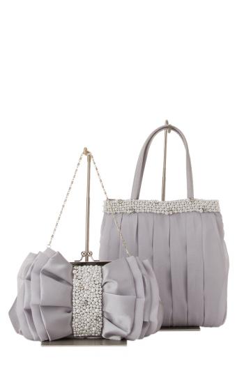 サブバッグ付きBIGリボンバッグ（Lグレー）