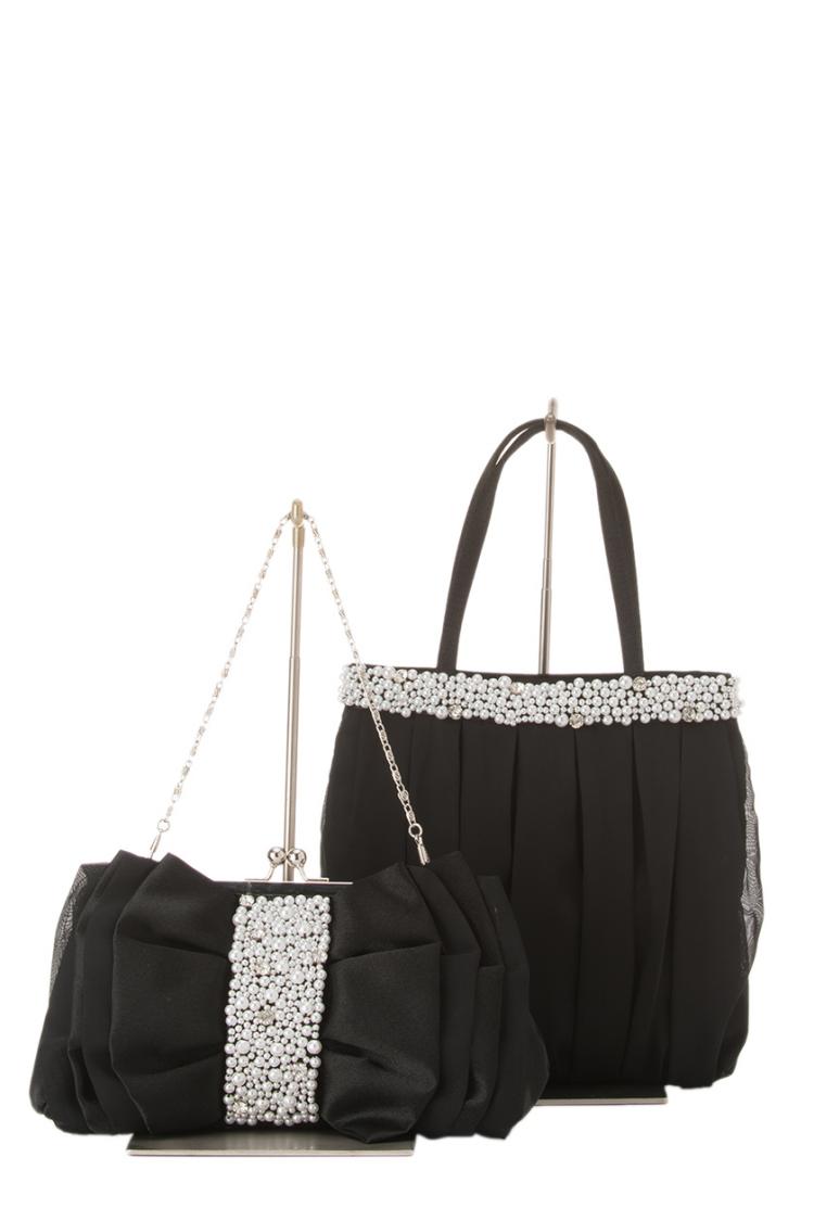 サブバッグ付きBIGリボンバッグ（ブラック）