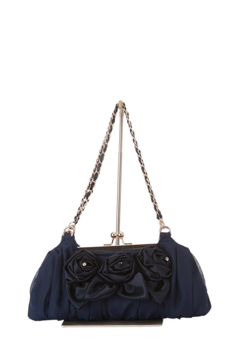 バラモチーフバッグ（ネイビー）