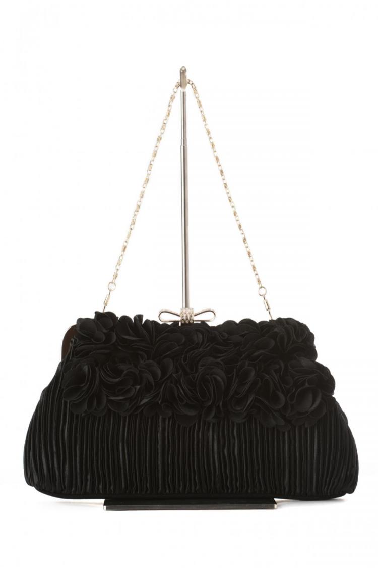 フリルフラワーバッグ（ブラック）