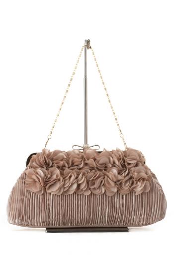 フリルフラワーバッグ（ベージュ）