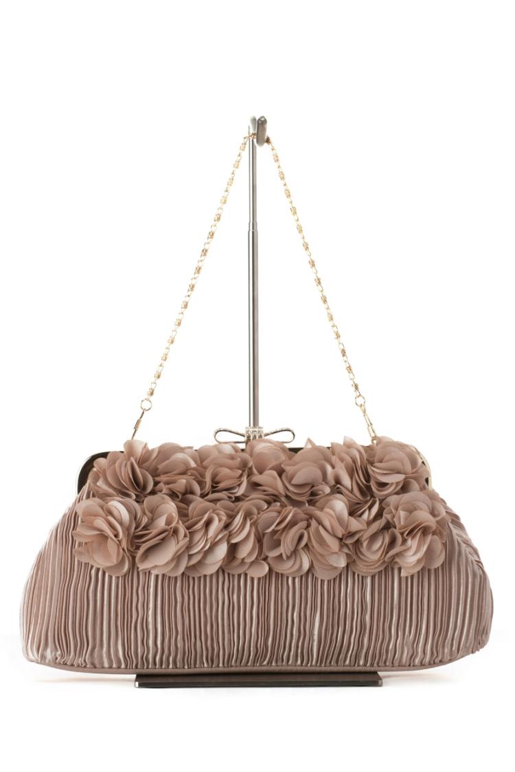 フリルフラワーバッグ（ベージュ）