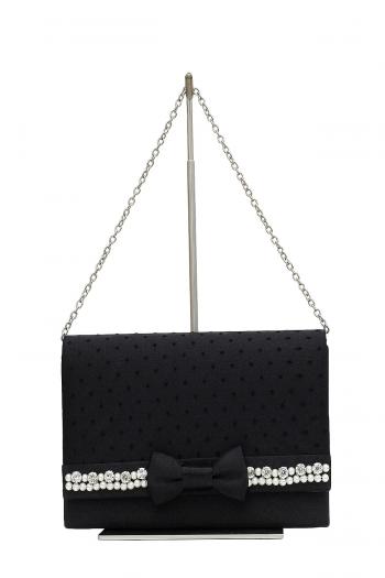 大粒ラインストーンドットバッグ（ブラック）