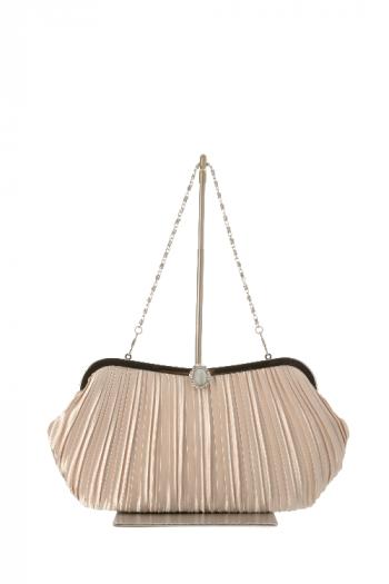 プリーツカーブシルエットバッグ（ベージュ）