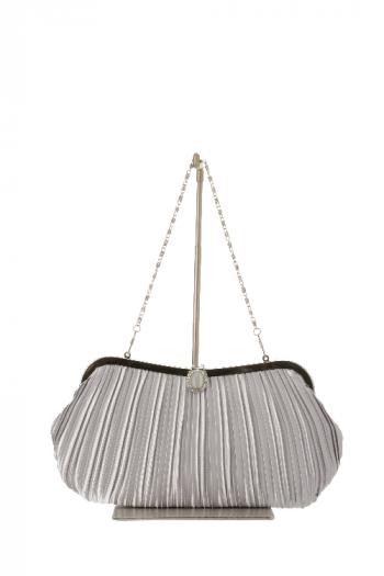 プリーツカーブシルエットバッグ（シルバー）