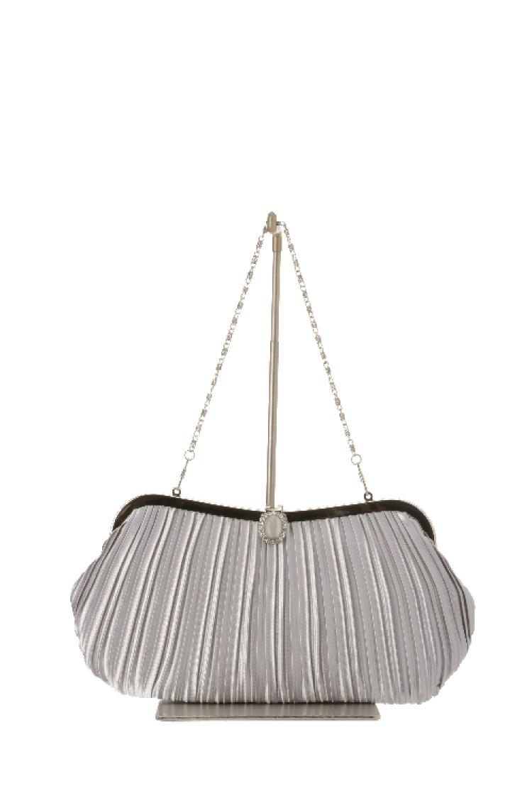 プリーツカーブシルエットバッグ（シルバー）