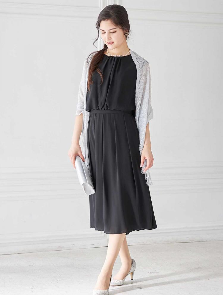 【M】シフォンパンツドレス（ブラック）DPSET0276