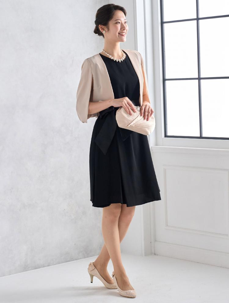 【M】授乳対応可・サイドレースドレス（ブラック）DPSET0421