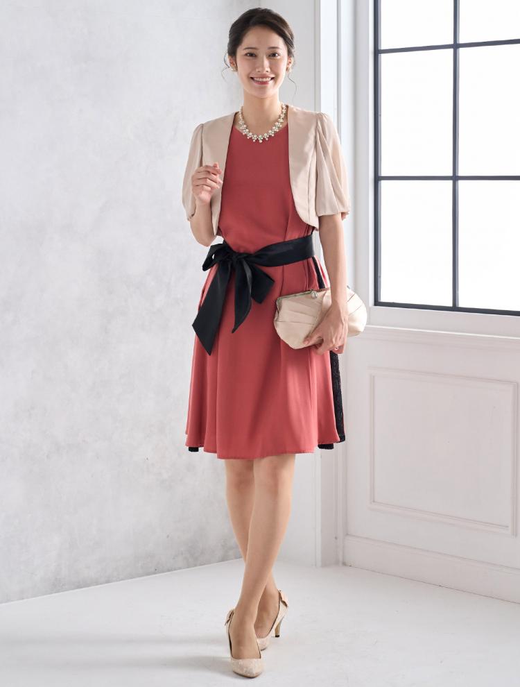 【M】授乳対応可・サイドレースドレス（ピンク）DPSET0423