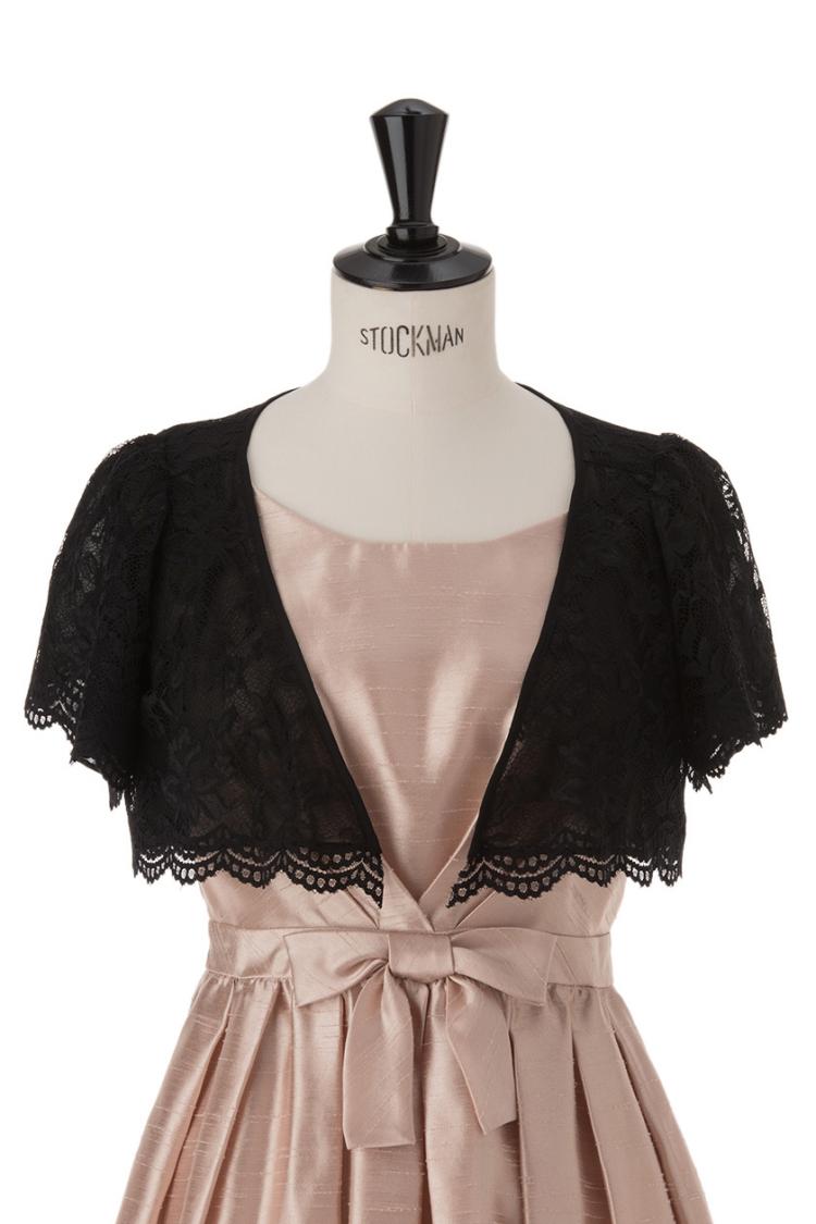 【SS/F】花柄レースリバーシブルボレロ（ブラック）