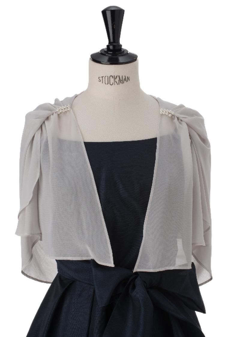 【F】バックリボンフレアボレロ（Lグレー）