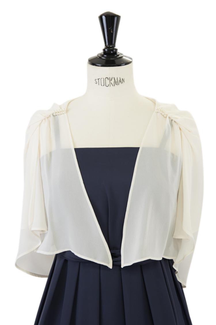 【F】バックリボンフレアボレロ（ベージュ）