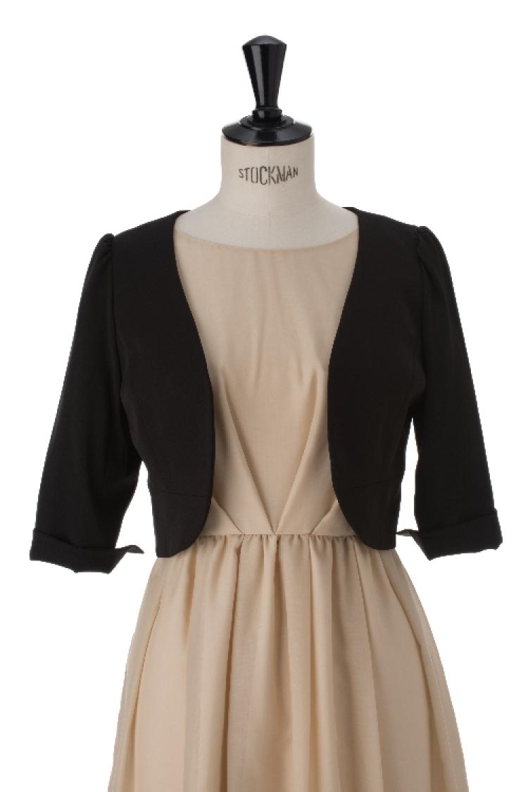 【M】バックリボン七分袖ジャケット（ブラック）