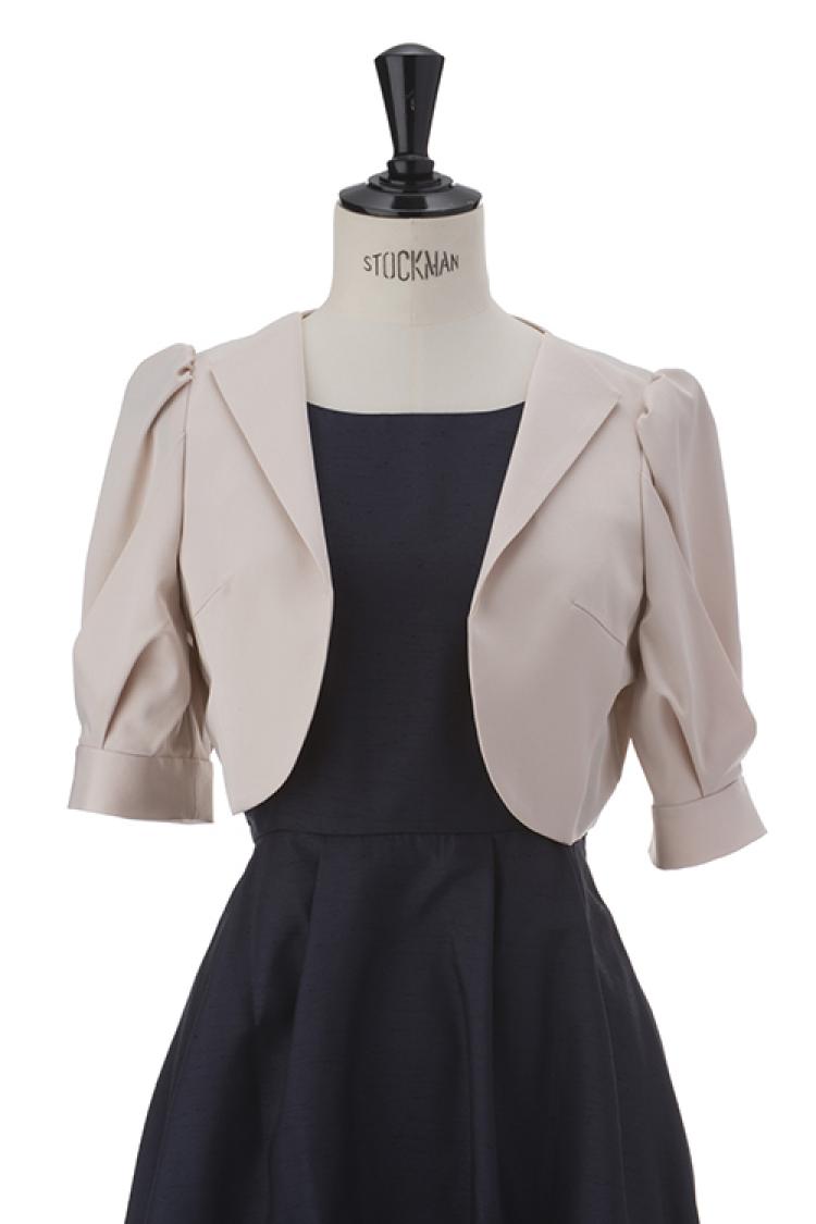 【M/L】エステルツイルジャケットボレロ（ベージュ）